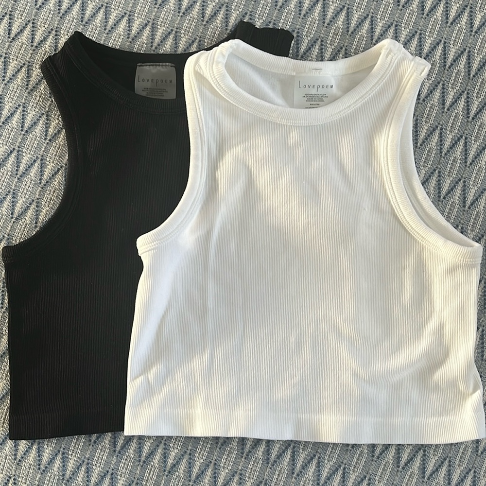 Black and White Cropped Tank Tops